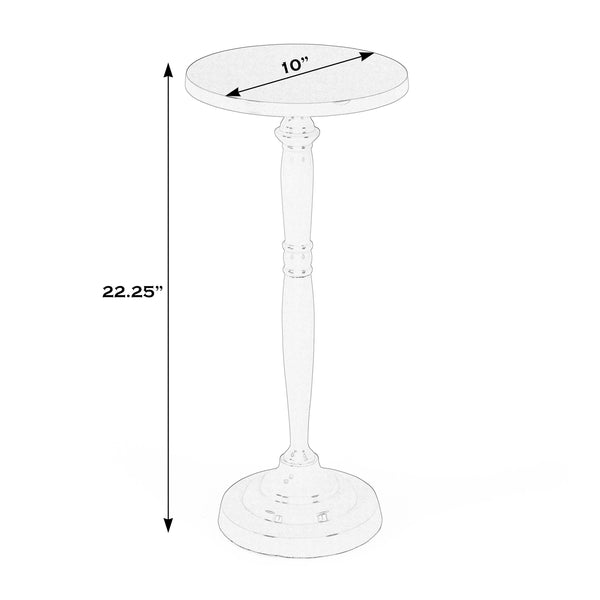 Butler Specialty Landon Outdoor Round Metal Pedestal Side Table - Elevate Your Space With Timeless Style And Durability Ivory Aluminum 4325472-butler