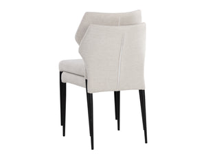 Sunpan James Stackable Dining Chair Set of 2 - Stylish Faux Leather with Unique Backrest Design, Modern Charm City Beige