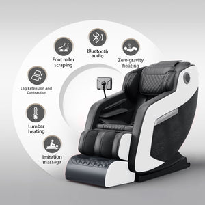 English Elm Massage Full-Body Zero Gravity Chair with 20 Airbags, Hip Heat, 8 Rollers, Foot & Air Massage, Easy Install W3327S00005
