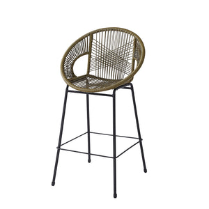 English Elm Christopher Knight Home® - Ferrara Outdoor Faux Wicker Barstool Set of 2 — Ergonomic PE Rattan Seating with Iron Frame, Durable Green N775P266222G