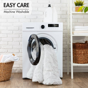 JLA Home Comfort Spaces - Diamond Ruched Ogee Comforter Set with Crinkle Texture, Breathable All-Season Warmth & OEKO-TEX White AM10-0158