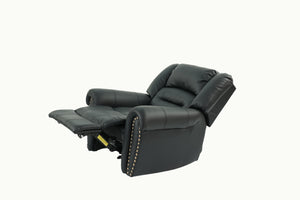 English Elm Modern Oversized Manual Recliner Chair Glider in Bonded Leather with Nailhead Trim and Plush Support Black 41 L x 31 W x 27 H B011P205581