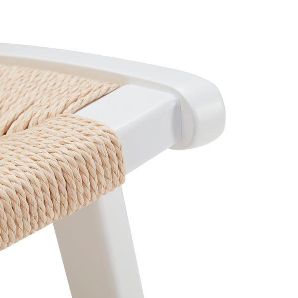 English Elm Modern Boho Accent Chair for Living Room — Scandinavian Cognac Beech Wood, Braided Jute Rope Seat, Cozy Durable Lounge T3623P354962