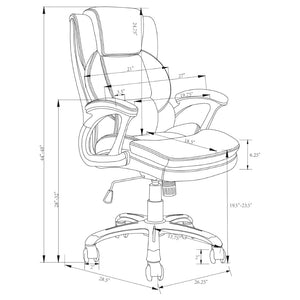 English Elm Stanton Executive Leatherette Office Chair with Channeled Back and Chrome Caster Base B062P447940