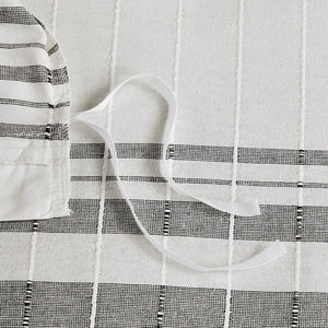 English Elm 5 Piece Cotton Jacquard Duvet Set - Elegant White/Grey Full/Queen, Hypoallergenic, Machine Washable B035129123