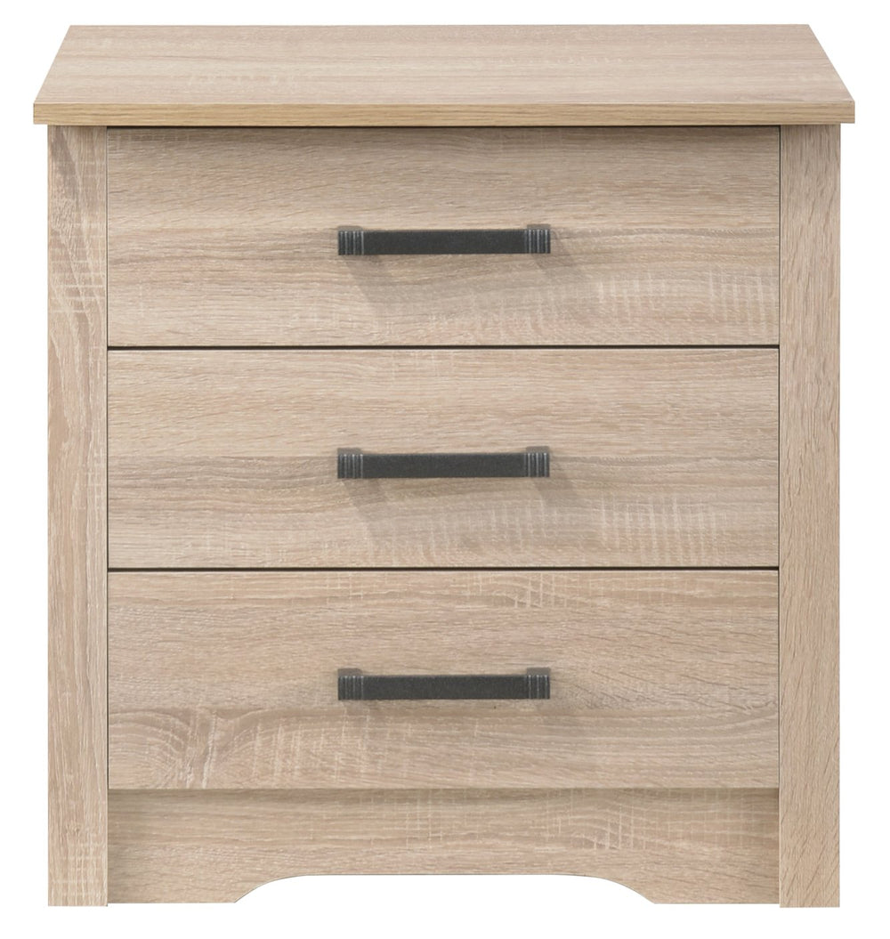 English Elm Sandle Wood Contemporary Nightstand Brown — Compact 23"H x22"W x18"D, Sturdy Particleboard, Sleek Surface, Quick Assembly B078107864