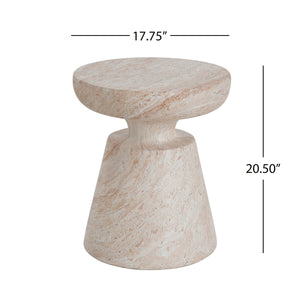 English Elm Christopher Knight Home® - Outdoor/Indoor Lightweight Concrete Side Table With Travertine Finish - Modern Accent For Any Space N773P253808Z