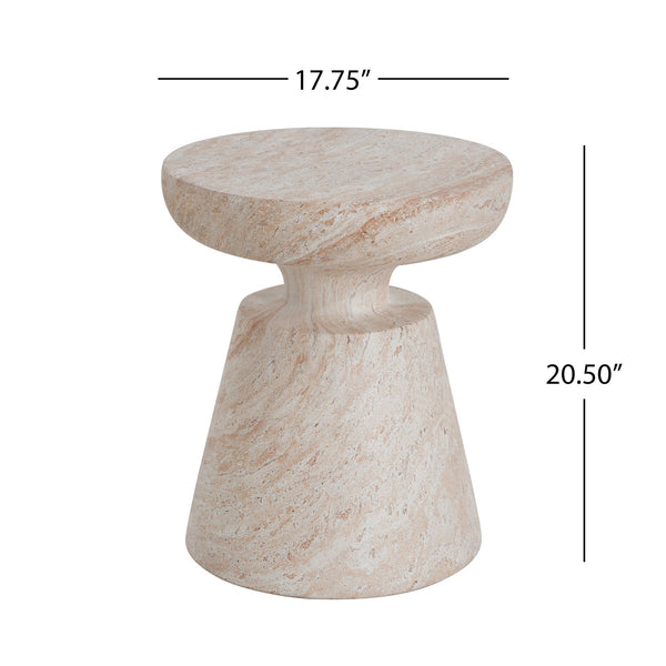 English Elm Christopher Knight Home® - Outdoor/Indoor Lightweight Concrete Side Table With Travertine Finish - Modern Accent For Any Space N773P253808Z