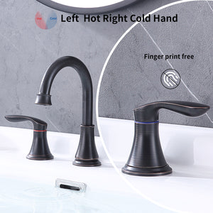 English Elm 2-Handle Widespread Bathroom Sink Faucet In Oil-Rubbed Bronze With 360° Swivel Spout & Drain Assembly T3177P277548
