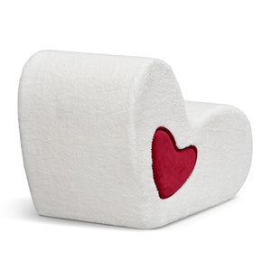 English Elm Toddler Cream Foam Chair with Removable Cover & Heart Pillow, Lightweight Foldable Kids Seat W1889P337605