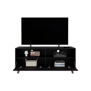 English Elm Coy Modern TV Stand for Living Room in Black - Engineered Wood, Open Shelves, Angled Legs, Sleek Storage (59.45") B092P315565
