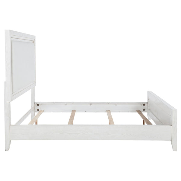 English Elm Hemlock Architectural Platform Bed Warm Wood Grain Headboard for Master Suite B062S01593