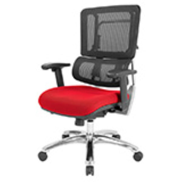 OSP Home Furnishings Vertical Mesh Back Ergonomic Manager Office Chair with Lumbar Support and Adjustable Arms Red 99662C-9