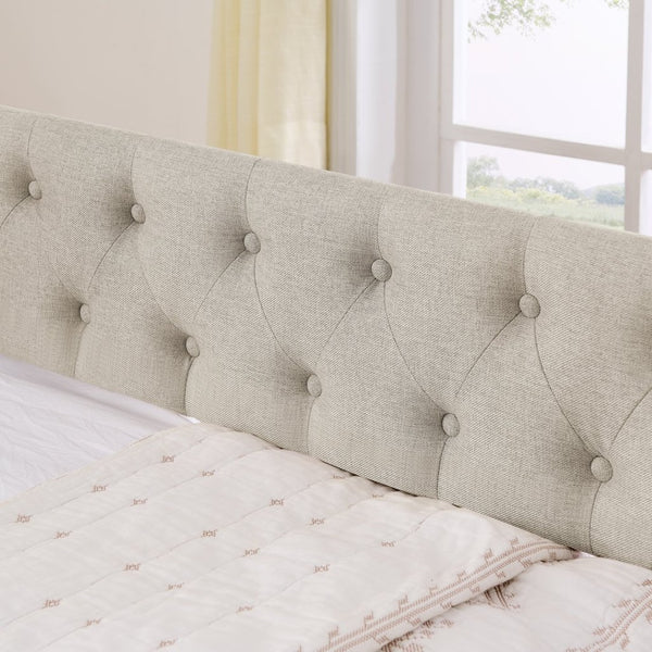 English Elm Twin Daybed with Pull Out Trundle Usb Charging Tufted Upholstered Sofa Guest Bed Beige W1413S00156
