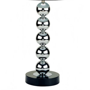 English Elm 30" Stylish Chrome Table Lamp With Black Fabric Shade - Adjustable Lighting For Modern Interiors B072116069