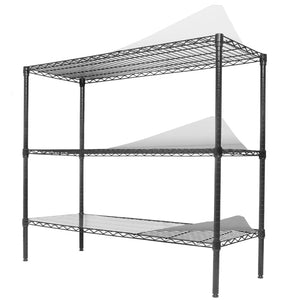 English Elm 3 Tier Heavy Duty Steel Wire Shelving Unit Expandable Industrial Storage Rack Set of 2 W2932P373618