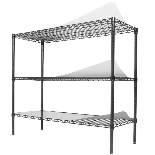 English Elm 3 Tier Heavy Duty Steel Wire Shelving Unit Expandable Industrial Storage Rack Set of 2 W2932P373618