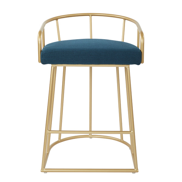 OSP Home Furnishings Luna 26" Counter Stool Azure/Gold