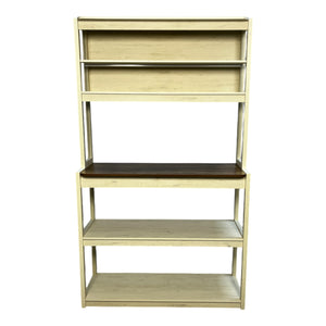 English Elm 39.37" 5-Tier Bakers Rack for Kitchen with Spacious Shelves, Durable Particle Board, Coffee Bar Stand Brown+White W1412P230434