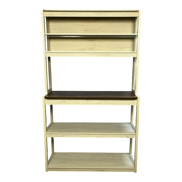 English Elm 39.37" 5-Tier Bakers Rack for Kitchen with Spacious Shelves, Durable Particle Board, Coffee Bar Stand Brown+White W1412P230434