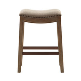 Madison Park Belfast Modern/Contemporary Saddle Counter Stool FUR101-0037 Linen