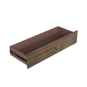 English Elm Large Antique Style 4-drawer Chest with Crown Molding Roman Legs Bedroom Storage Deep Rustic Brown W1445P422422