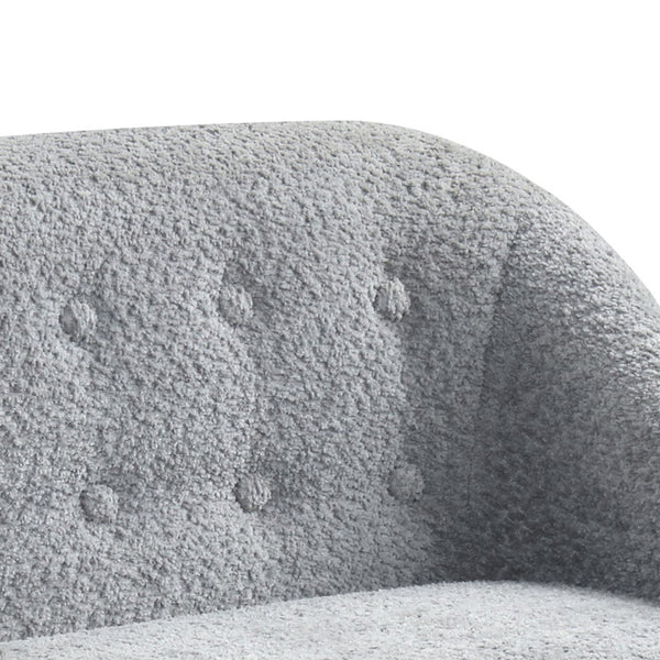 English Elm Chenille Kids Sofa with Tufted Back and Wooden Legs for Playroom, Durable Plush Upholstery Comfort Gray B016P402323