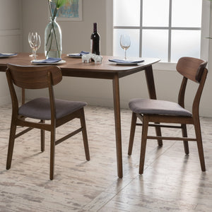 English Elm Christopher Knight Home® - DINING Chair with Cushioned Fabric Seat and Polished Wood Frame — Elegant Modern Comfort for Home DARK GREY 58925.00DGY
