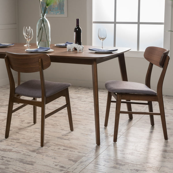 English Elm Christopher Knight Home® - DINING Chair with Cushioned Fabric Seat and Polished Wood Frame — Elegant Modern Comfort for Home DARK GREY 58925.00DGY