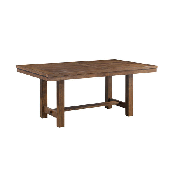 English Elm Dining Bonner Solid Pine Dining Table with Brown Acacia Veneer Finish, Transitional Rectangle 68" x 42" x 30.5" B011P382598