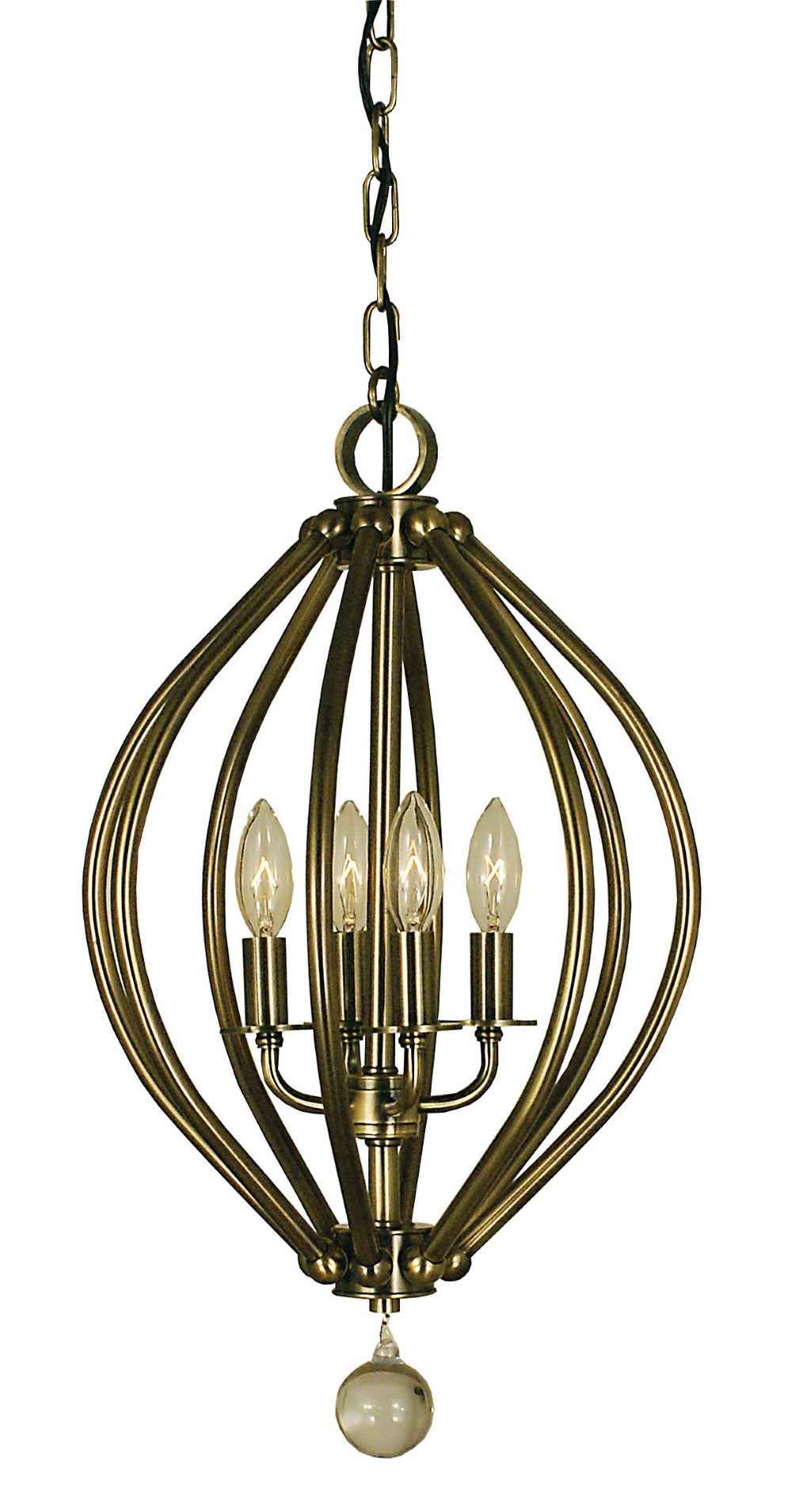 Framburg 4-light Elegant Crystal-trimmed Chandelier For Casual Or Formal Spaces - Made In The Usa Antique Brass Metal 4344 Ab