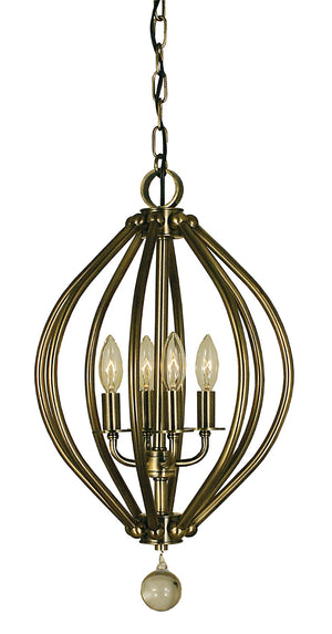 Framburg 4-light Elegant Crystal-trimmed Chandelier For Casual Or Formal Spaces - Made In The Usa Antique Brass Metal 4344 Ab