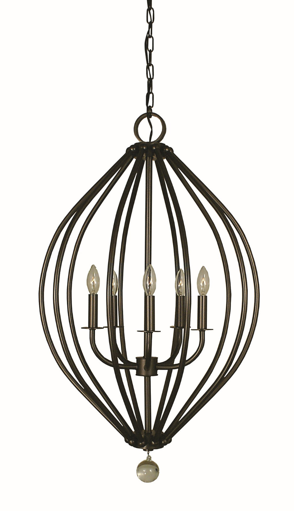 Framburg 5-light Elegant Chandelier With Crystal Accents For Casual And Formal Decor - Made In The Usa Mahogany Bronze Metal 4345 Mb