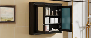 English Elm 36'' Wall Mounted Medicine Cabinet with Dual Mirrors Soft Close Doors Bathroom Storage Black N710P371186B