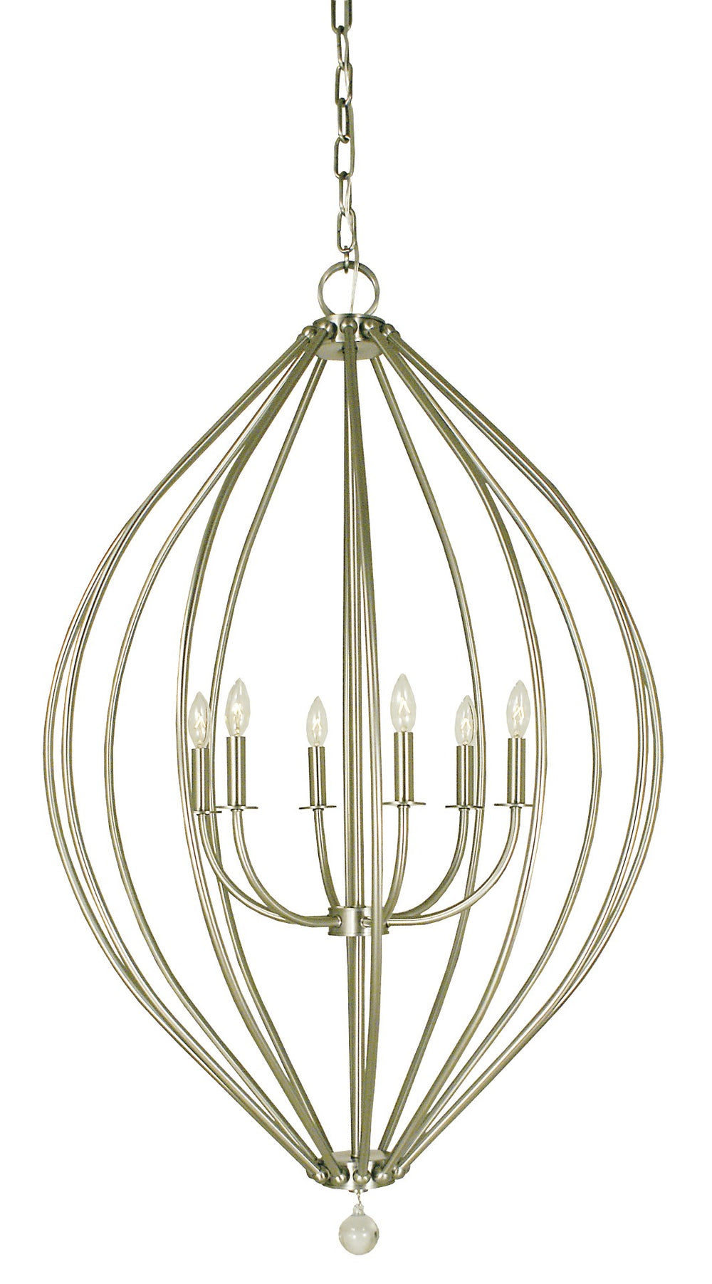 Framburg 6-light Chandelier With Crystal Accents - Elegant Design For Casual To Formal Spaces, Made In Usa Brushed Nickel Metal 4346 Bn