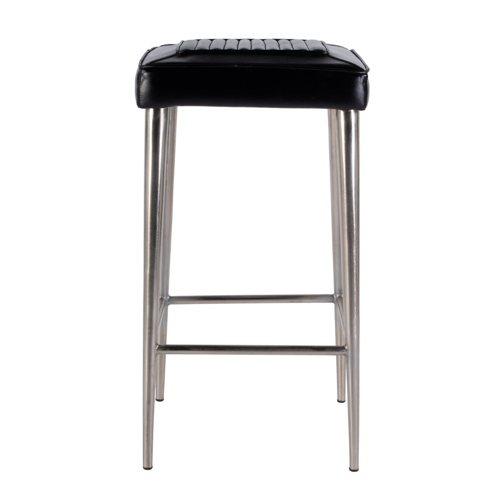 Butler Specialty Maxwell Vintage-inspired Leather Bar Stool: Rustic Metal & Elegant Design For Kitchen Or Pub Décor Black Iron,Goat Leather,Foam,Engineered Wood 4346034-butler