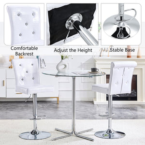 English Elm 4-pack Pu High-back Dining Chairs with Powder-coated Metal Legs for Modern Kitchens White W3875P371068