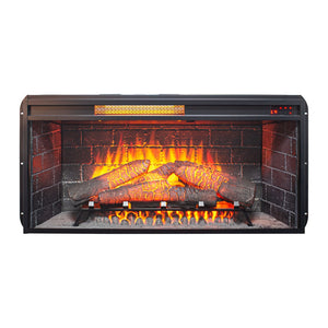 English Elm 36 Inch Infrared Quartz Fireplace Insert with Trim Kit 3d Ember Bed Touch Control W1769P405042