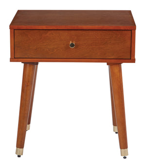 OSP Home Furnishings Cupertino Side Table Light Walnut