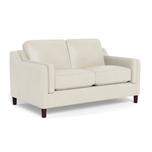 English Elm Bella Leather Loveseat Off White - Top-Grain Leather, Pocket Coil Seats, Down-Memory Foam Comfort B2705P338111