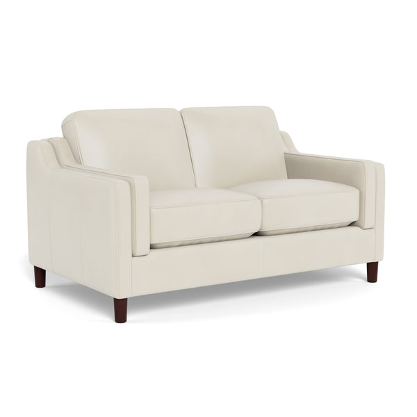 English Elm Bella Leather Loveseat Off White - Top-Grain Leather, Pocket Coil Seats, Down-Memory Foam Comfort B2705P338111