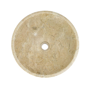 English Elm Gold Marble Vessel Sink - Luxurious Natural Stone Basin With Polished Finish, 15.7" Round Design W1696P333276