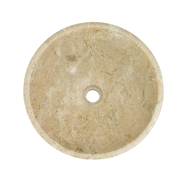 English Elm Gold Marble Vessel Sink - Luxurious Natural Stone Basin With Polished Finish, 15.7" Round Design W1696P333276