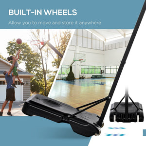 English Elm Basketball Hoop Portable Pool Stand with Adjustable Pole Weighted Rolling Base Outdoor T3971P384121