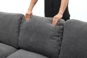 English Elm 99*69" Modular L-Shaped Sectional Sofa Set - Modern Minimalist Design, No Assembly, Versatile Comfort! W1829S00058