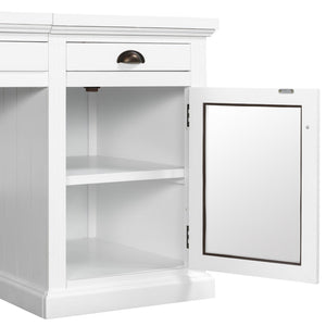 English Elm 67" White Executive Desk with Cabinet Storage Drawers and Usb Ports for Home Office N751S415499K