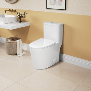 English Elm 1.1/1.6 Gpf Skirted One-piece Elongated Ceramic Toilet with Soft Close Seat Watersense B2724P246932