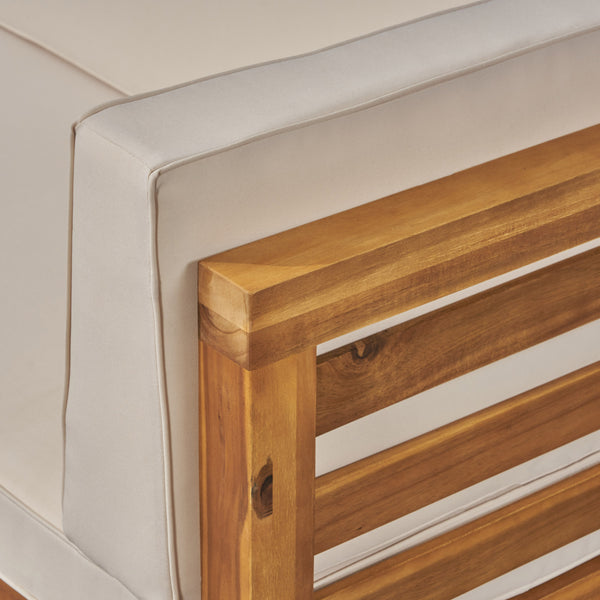 English Elm Christopher Knight Home® - OANA Outdoor Club Chair with Acacia Wood Frame, Removable Cushions, Slatted Design for Quick Drying Beige 65546.00BGE