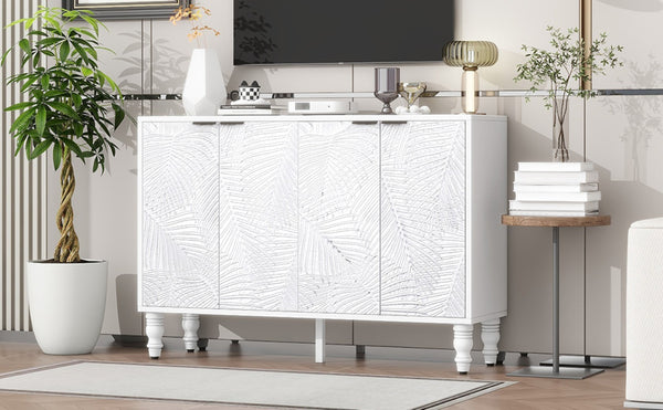 English Elm Vibe 47.2'' Modern Tv Stand - Stylish Media Console With Spacious Storage & Solid Wood Legs For Safety N724P233372K-GIGA