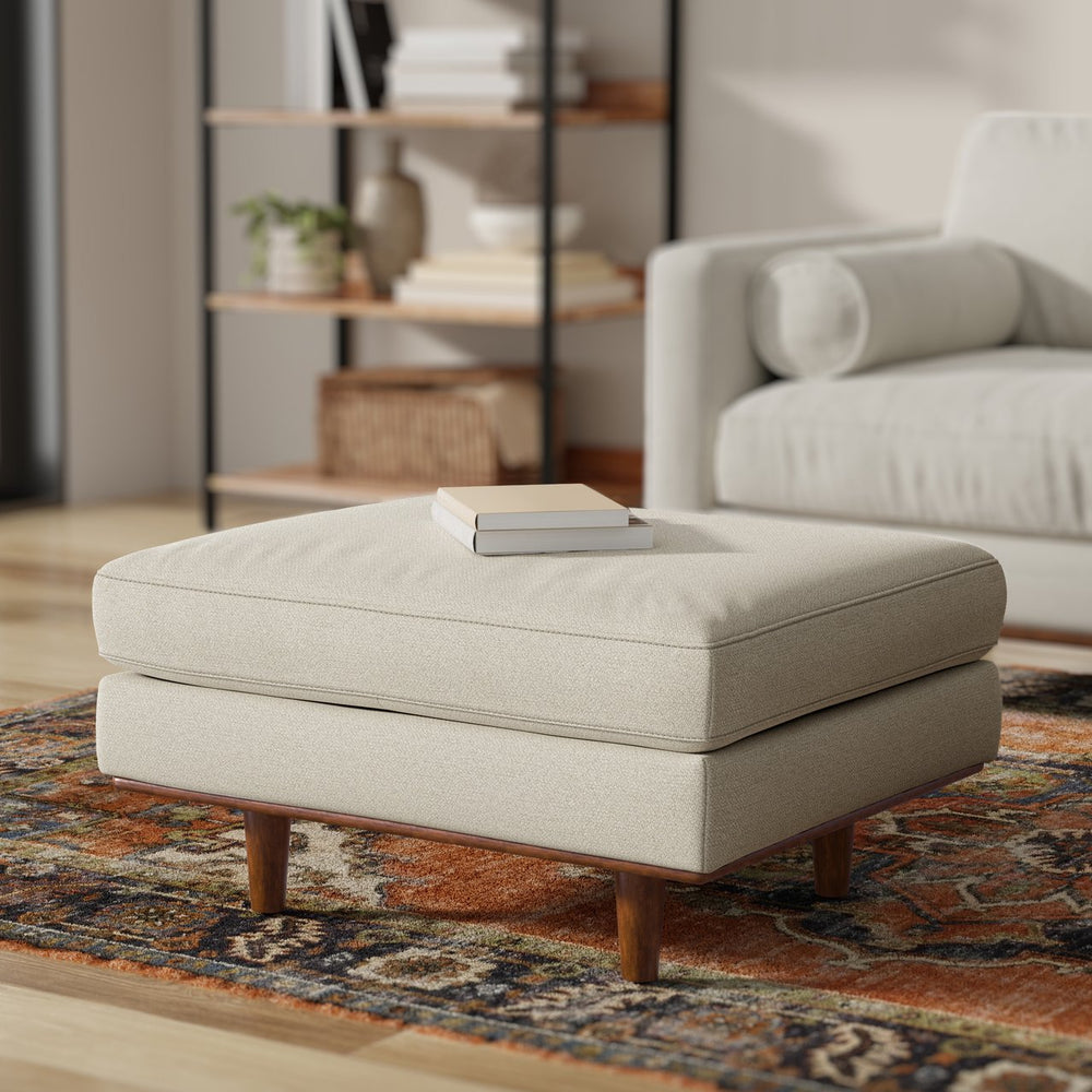 English Elm Morrison Ottoman: Eco-Friendly, Multi-Functional Mid-Century Modern Design For Comfort & Style B136P364274